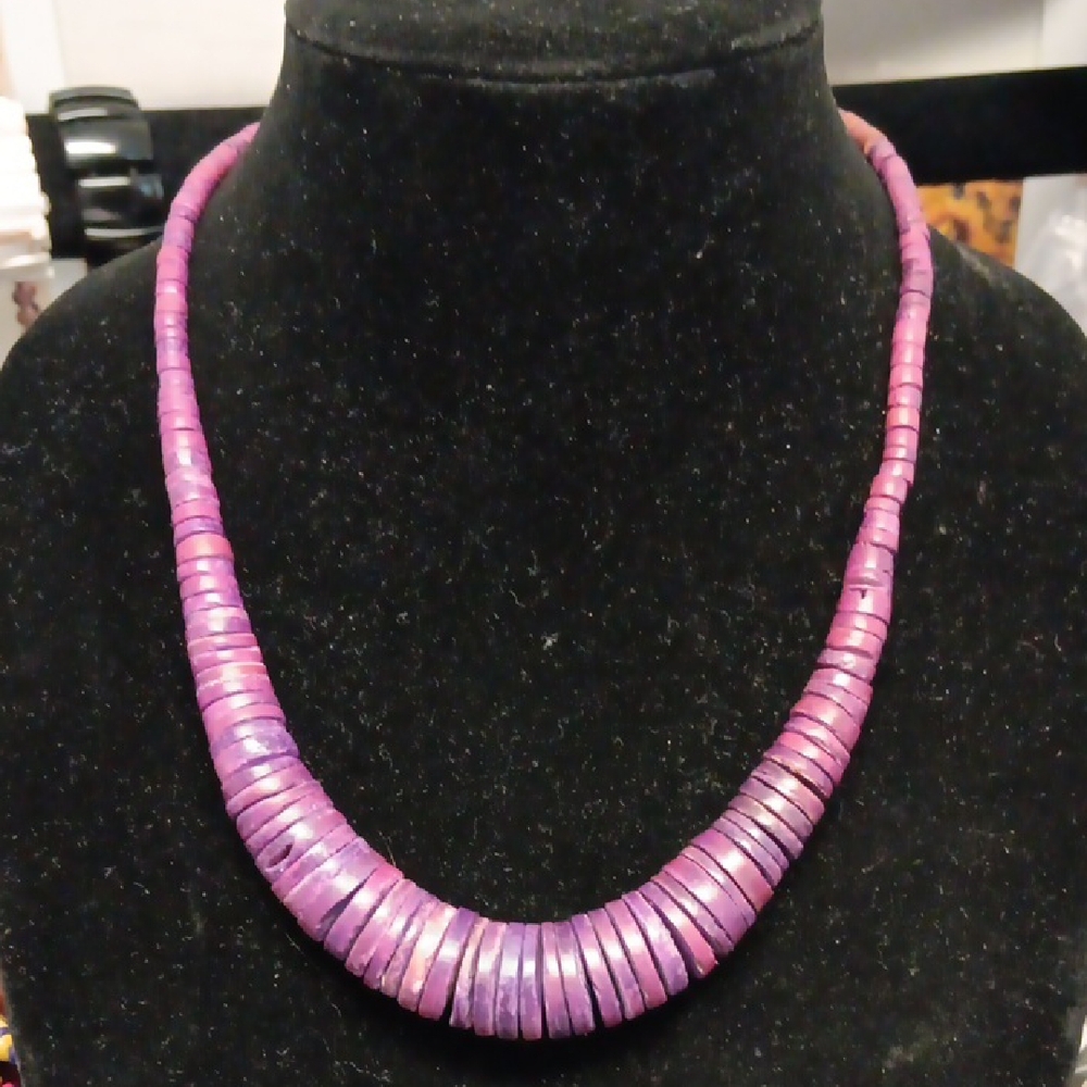 Purple Wood Necklace